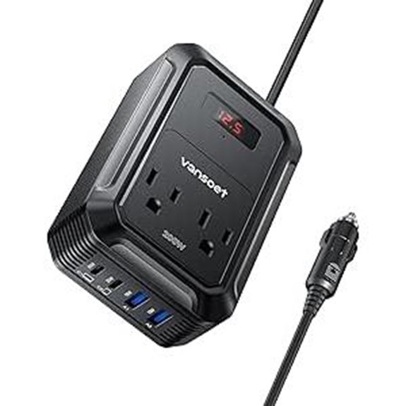 200W Car Power Inverter with USB-C and AC Outlets