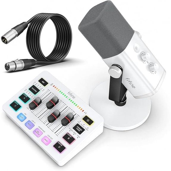 FIFINE Gaming Microphone & Mixer Set