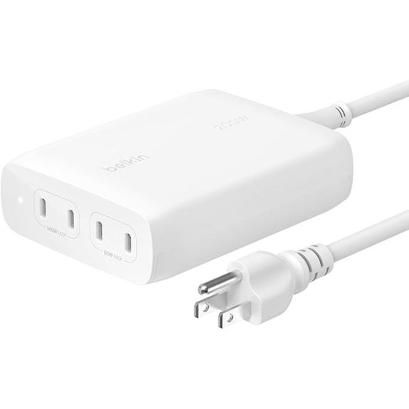 Belkin 4-Port USB-C Charger 200W with Power Cord