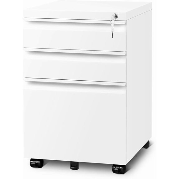 3-Drawer Locking File Cabinet for Home Office