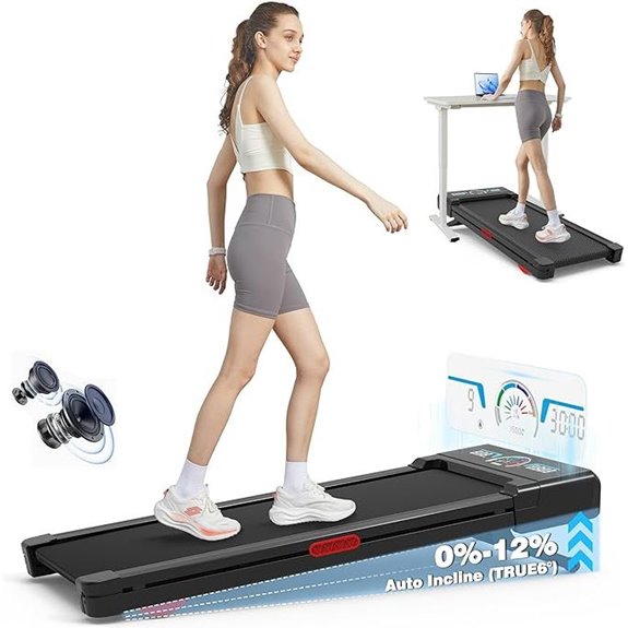 Walking Pad Treadmill with Incline Bluetooth & LED Screen