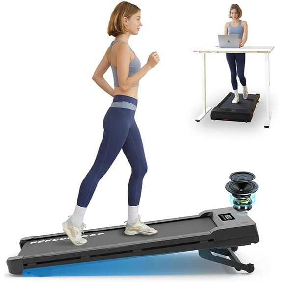 Walking Pad Treadmill with Incline and Bluetooth Speakers
