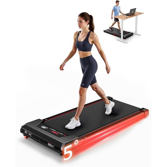 Walking Pad with Incline Remote LED Display 330 Lb Capacity