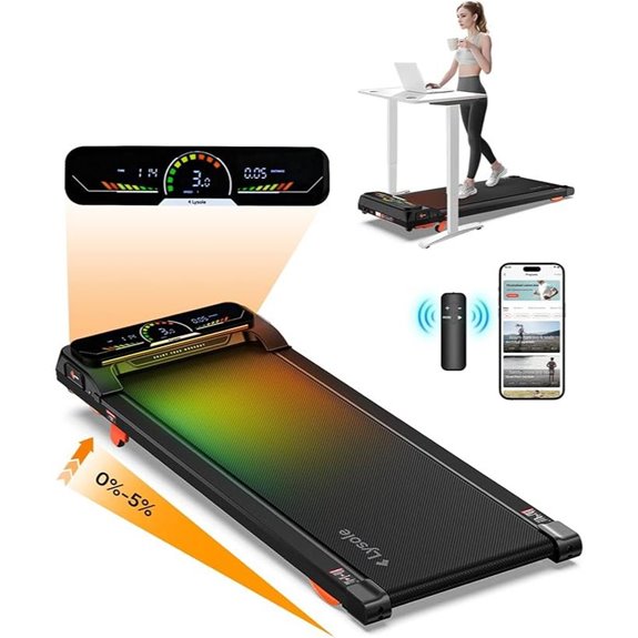 Walking Pad Treadmill with Incline and Remote