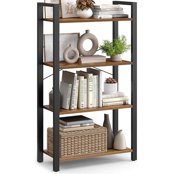 VASAGLE 4-Tier Industrial Bookcase