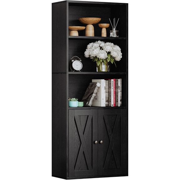 IRONCK 5-Shelf Industrial Bookcase with Doors