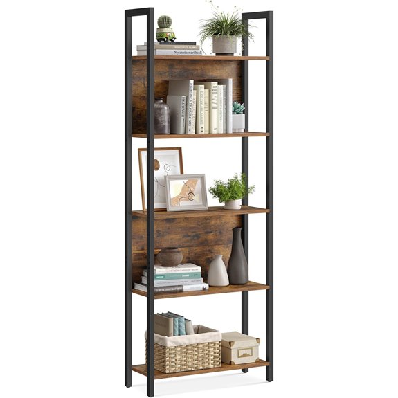 VASAGLE 5-Tier Industrial Bookshelf