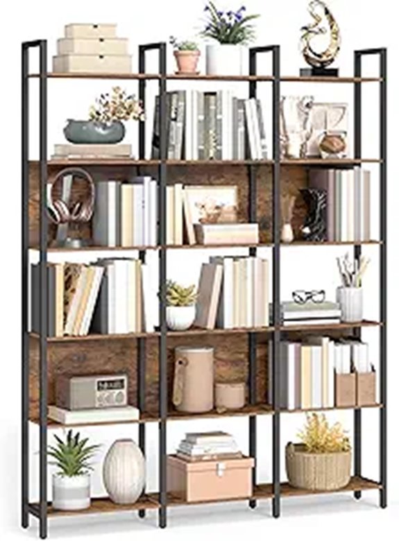 VASAGLE 6-Tier Industrial Bookshelf