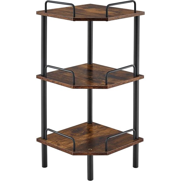 Tajsoon 3-Tier Industrial Corner Shelf Stand