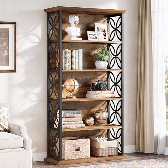 Tribesigns 6-Tier Industrial Bookshelf with Metal Frame