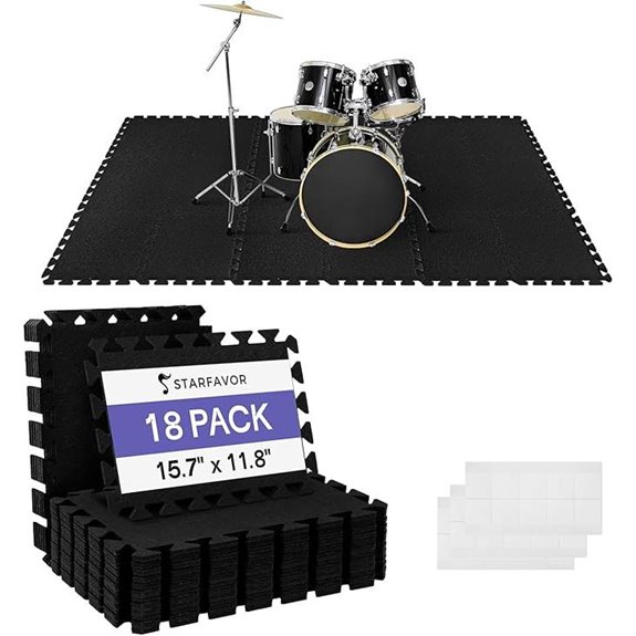Starfavor Interlocking Soundproof Floor Mats (18 pcs)