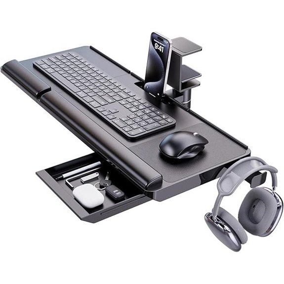 Klearlook Under-Desk Keyboard Tray with Wrist Rest