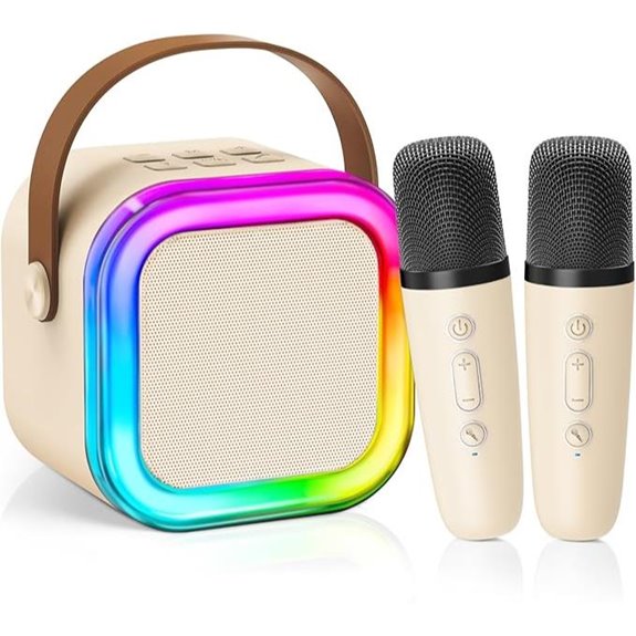 Mini Karaoke Machine for Kids with Wireless Mics