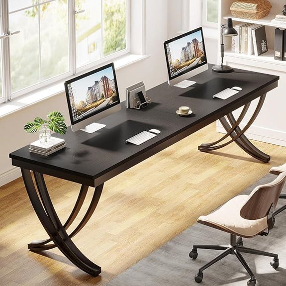 Tribesigns 78.7-Inch Double Computer Desk Black