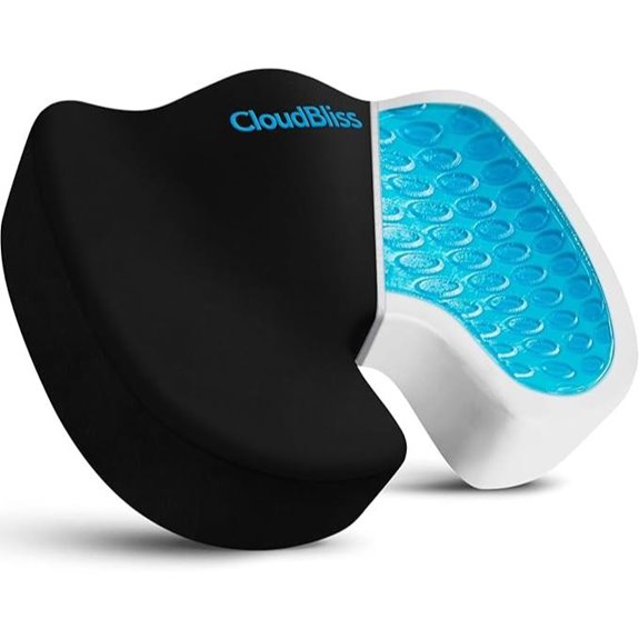 CloudBliss Gel Seat Cushion Ergonomic Large Black