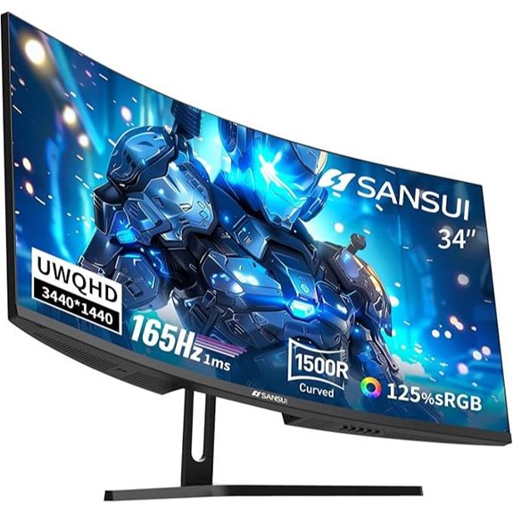 SANSUI 34-Inch Curved Gaming Monitor 3440x1440