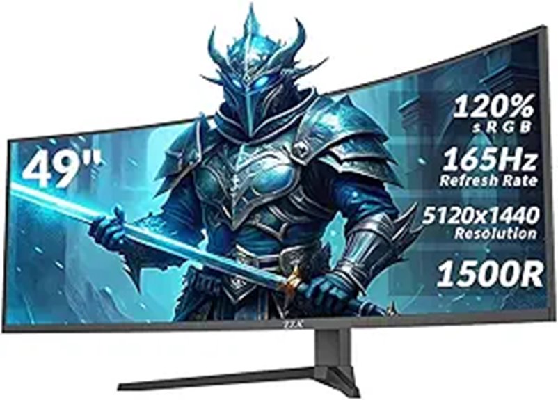 ZZA 49-Inch Curved Gaming Monitor 5120x1440 HDMI/DP