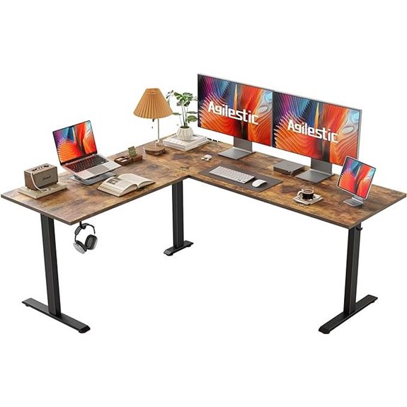 large l shaped electric desk