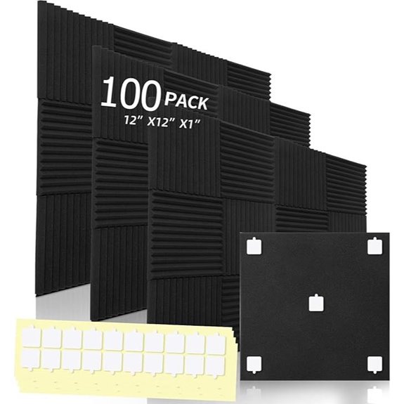 100 Pack Acoustic Foam Panels for Soundproofing