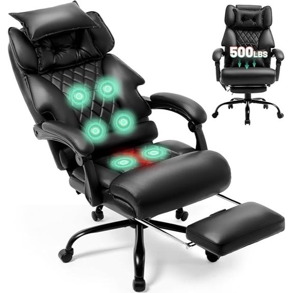 Big and Tall Massage Office Chair with Foot Rest