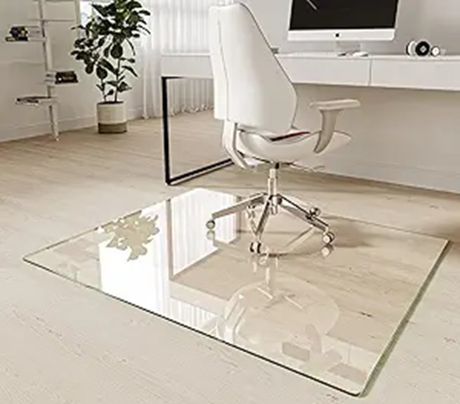 Koonmi 40x48 Tempered Glass Chair Mat