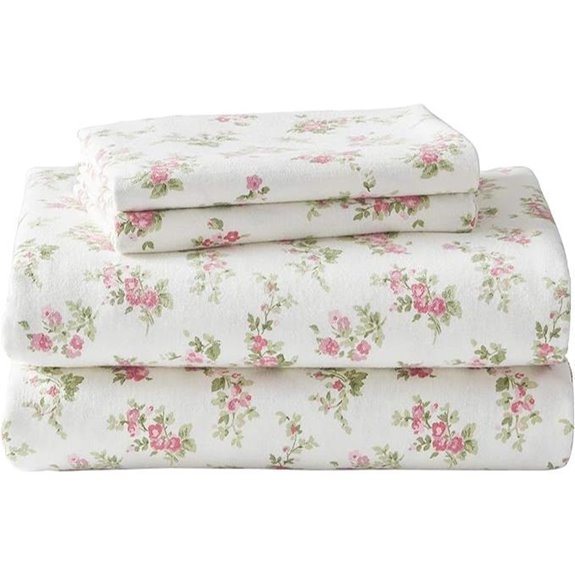 Laura Ashley Queen Flannel Sheets with Pillowcases