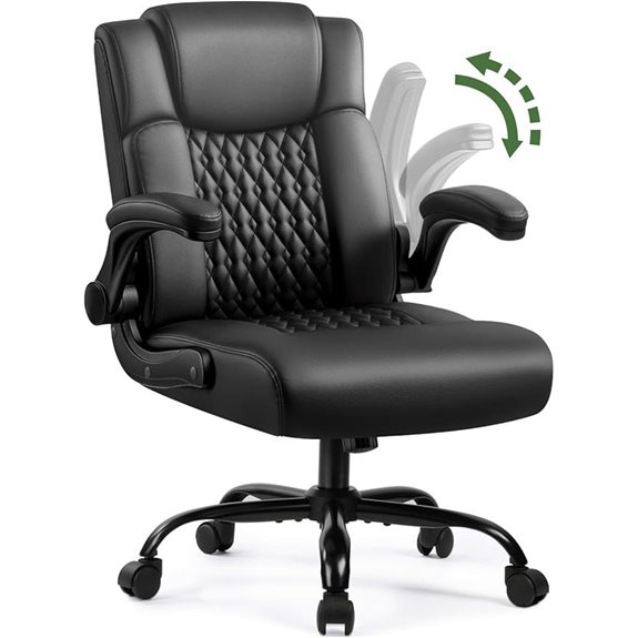 Leather Office Desk Chair with Ergonomic Support