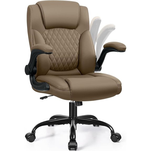 Leather Office Chair with Ergonomic Support and Wheels