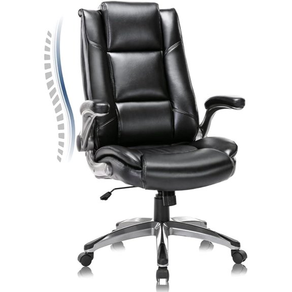 COLAMY Leather Executive Office Chair with Arms
