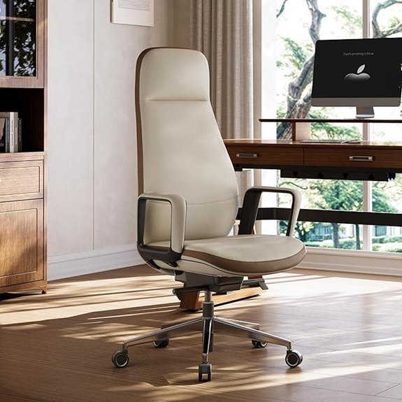 EUREKA Alto Leather Office Chair with Wheels