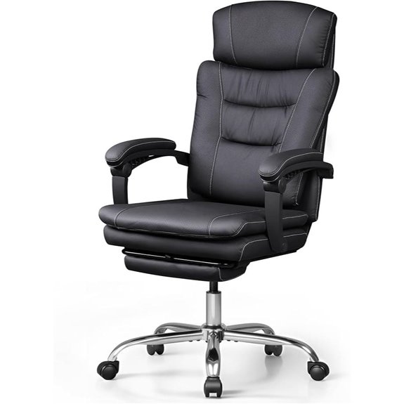 DEVAISE Executive Leather Office Chair with Footrest