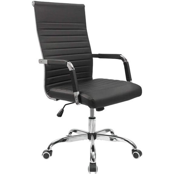 Furmax Ribbed Leather Office Desk Chair
