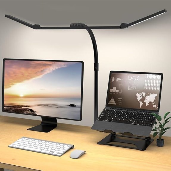 3-Light LED Desk Lamp with Clamp for Home Office