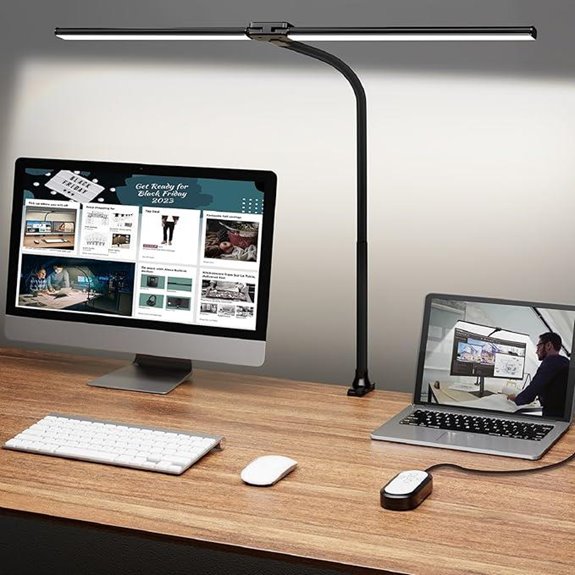 ShineTech LED Desk Lamp with Clamp and Multiple Modes