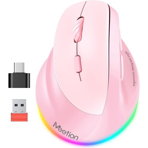 Meetion Left-Handed Wireless Ergonomic Mouse
