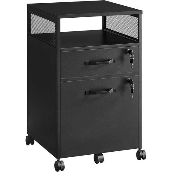 VASAGLE Mobile File Cabinet with Lockable Drawers