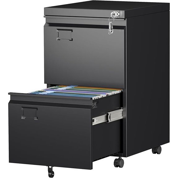 Aobabo Lockable 2-Drawer Metal Filing Cabinet