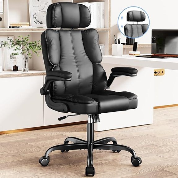 Executive Leather Office Chair with Lumbar Support