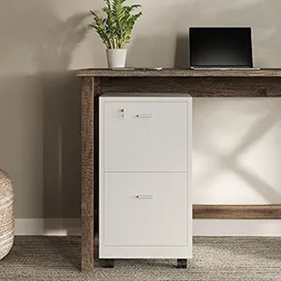 Lavish Home 2-Drawer Locking Rolling File Cabinet