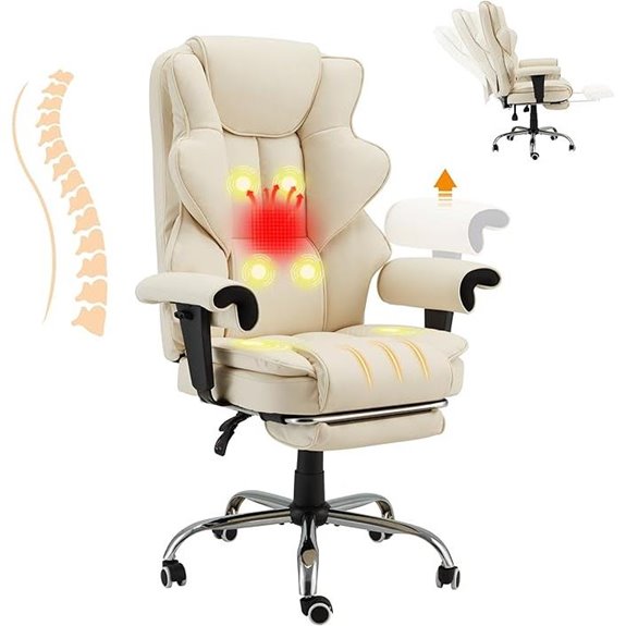 HOMREST 6-Point Massage Office Chair with Footrest