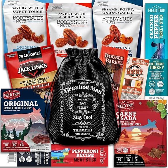 Beef Jerky & Nuts Gift Basket for Men