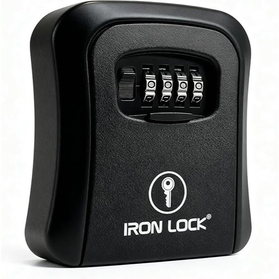 Iron Lock Key Lock Box Wall Mount Medium Waterproof Safe