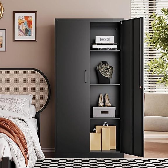 Letaya Metal Storage Cabinet with Lock and Shelves