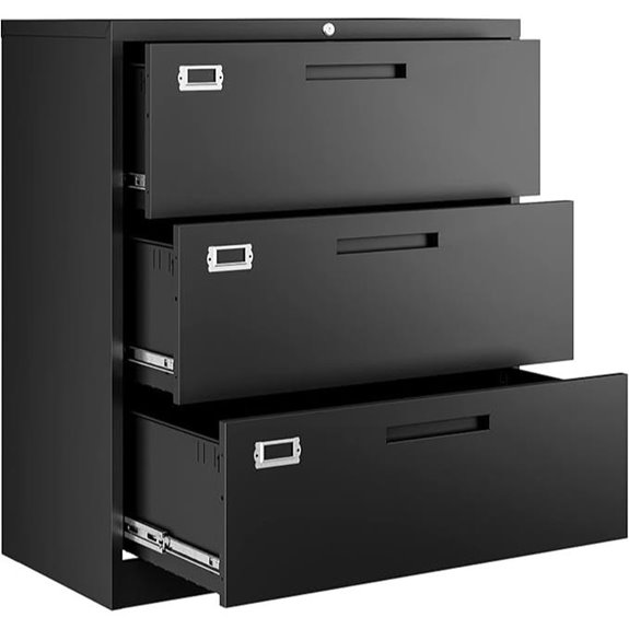 Letaya 3-Drawer Locking Metal Filing Cabinet