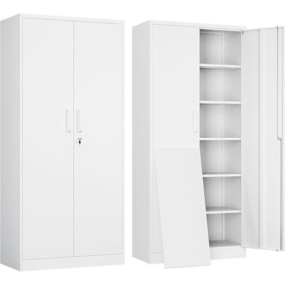 Yizosh Metal Garage Storage Cabinet with Shelves