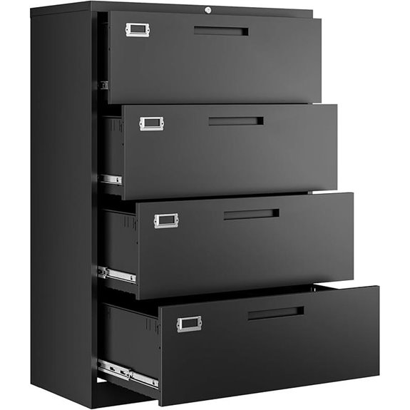 Letaya 4-Drawer Metal Lateral Filing Cabinet with Lock