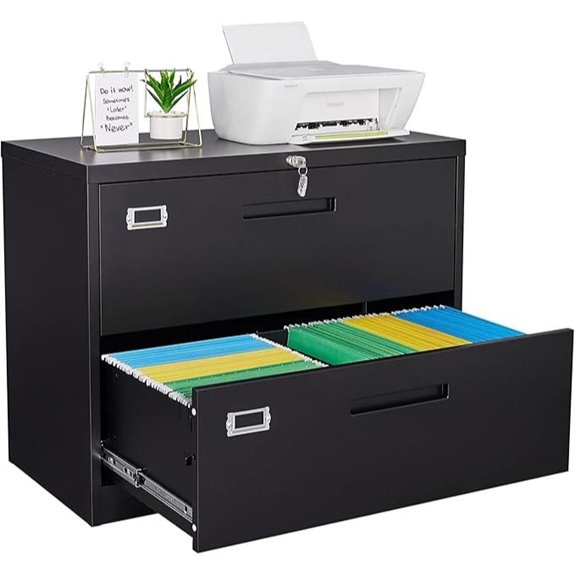 Letaya Metal Locking Lateral File Cabinets 2 Drawers