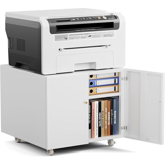 Warmiehomy Metal Printer Stand with Storage and Wheels