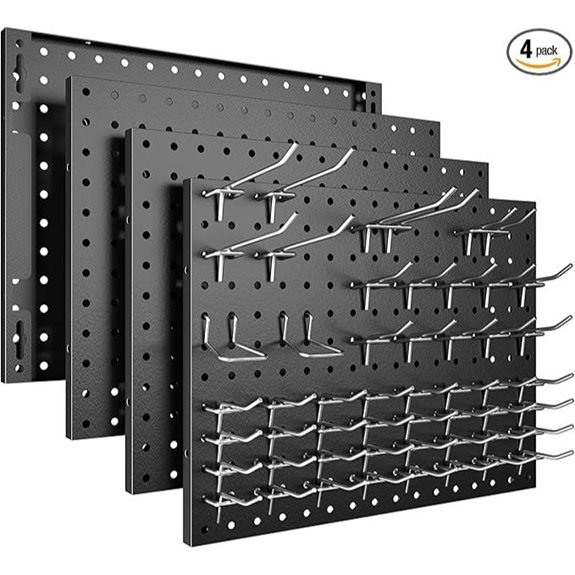 Metal Pegboard Set with Hooks for Wall Organization