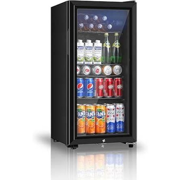 Beverage Refrigerator 3.2 Cu.ft Mini Fridge with Glass Door